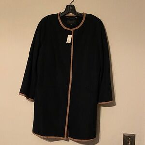 Talbots Black Blazer with Tan Trim